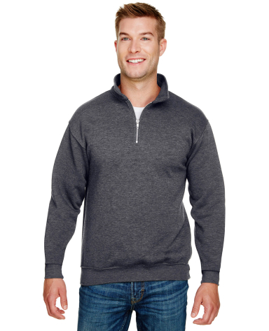 Bayside Apparel 920 USA-Made Quarter-Zip Pullover in Charcoal heather