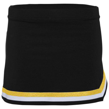 Augusta Sportswear 9145 Women's Pike Skirt in Black/ white/ metallic gold