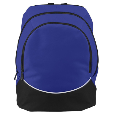 Augusta Sportswear 1915 Tri-Color Backpack in Purple/ black/ white