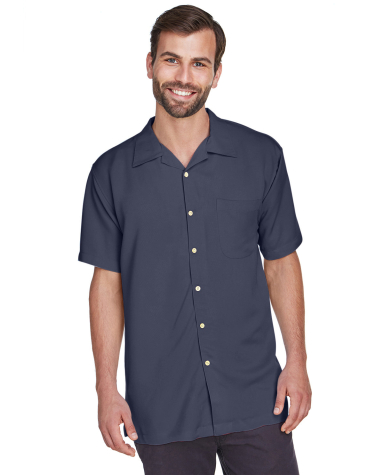 Harriton M570 Men's Bahama Cord Camp Shirt in Navy
