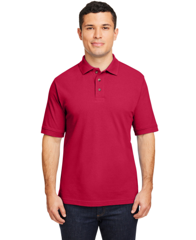 Harriton M200 Men's 6 oz. Ringspun Cotton Piqué S in Red