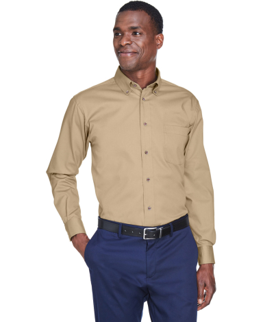 Harriton M500T Men's Tall Easy Blend™ Long-Sleev in Stone