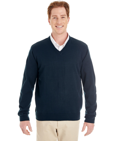 Harriton M420 Men's Pilbloc™ V-Neck Sweater in Dark navy