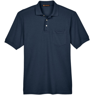 Harriton M265P Men's 5.6 oz. Easy Blend™ Polo wi in Navy