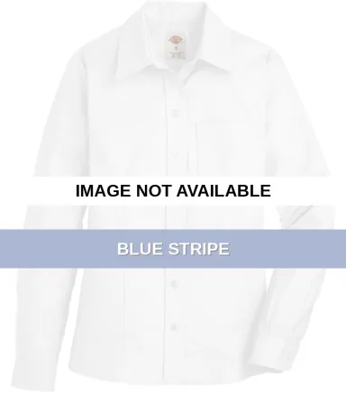 Dickies FL254 Ladies' Long-Sleeve Stretch Oxford S BLUE STRIPE