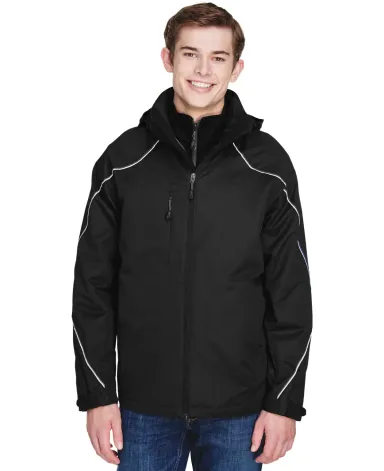 North End 88196 Men's Angle 3-in-1 Jacket with Bon BLACK