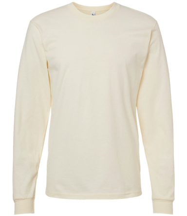 Unisex Fine Jersey USA Made Long-Sleeve T-Shirt in Cream