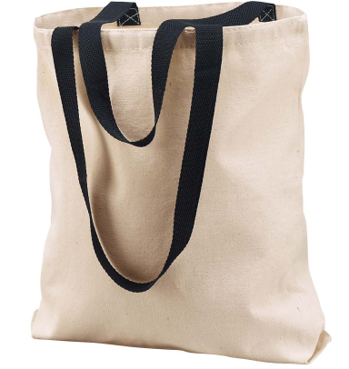 8868 Liberty Bags® Marianne Cotton Canvas Tote in Natural/ black