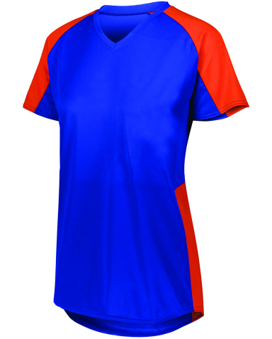 Augusta Sportswear 1523 Girls Cutter Jersey T-Shir in Royal/ orange
