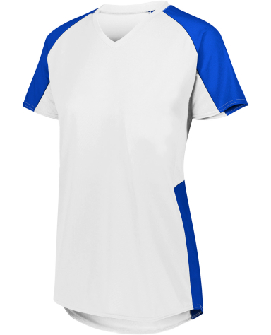 Augusta Sportswear 1523 Girls Cutter Jersey T-Shir in White/ royal