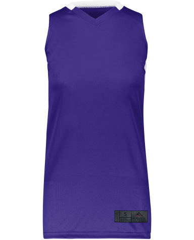 Augusta Sportswear 1732 Ladies' Step-Back Basketba in Purple/ white
