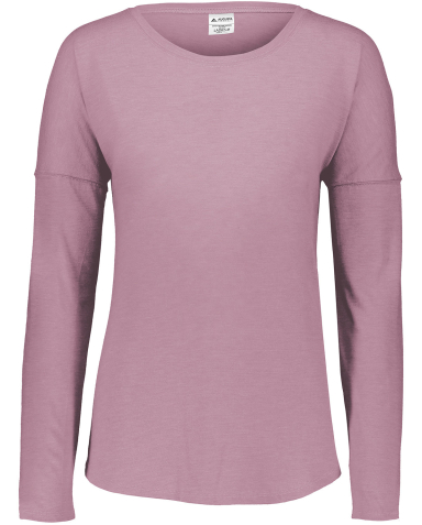 Augusta Sportswear 3077 Ladies' Tri-Blend Long Sle in Dusty rose heather