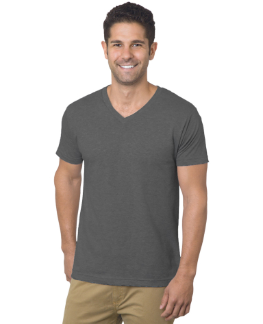Bayside Apparel 5025 Unisex 4.2 oz., Fine Jersey V in Charcoal