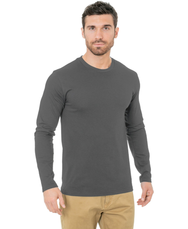 Bayside Apparel 9550 Unisex Fine Jersey Long-Sleev in Charcoal