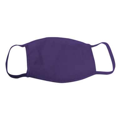Bayside Apparel 1900 Adult Cotton Face Mask Made i in Purple