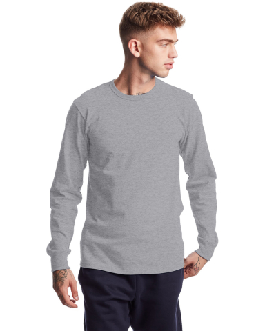 Champion Clothing T453 Unisex Heritage Long-Sleeve in Oxford gray
