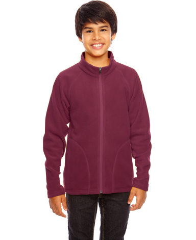 Team 365 TT90Y Youth Campus Microfleece Jacket in Sport maroon