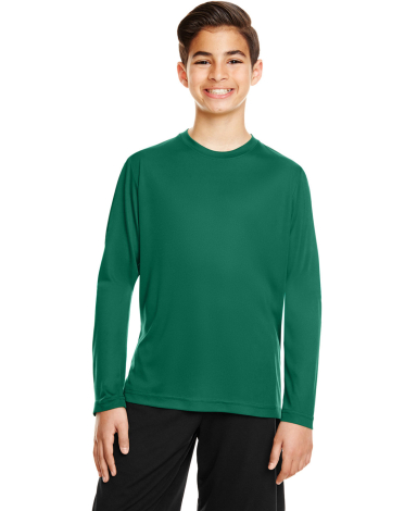 Team 365 TT11YL Youth Zone Performance Long-Sleeve in Sport forest
