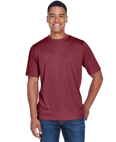 Team 365 TT11H Men's Sonic Heather Performance T-S in Sport maroon heather