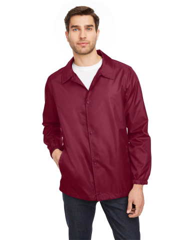 Team 365 TT75 Adult Zone Protect Coaches Jacket in Sport maroon