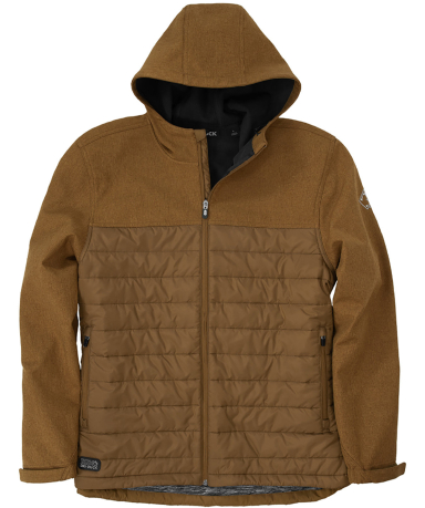 DRI DUCK 5324 Men's Pinnacle Puffer Body Softshell in Saddle heather/ saddle