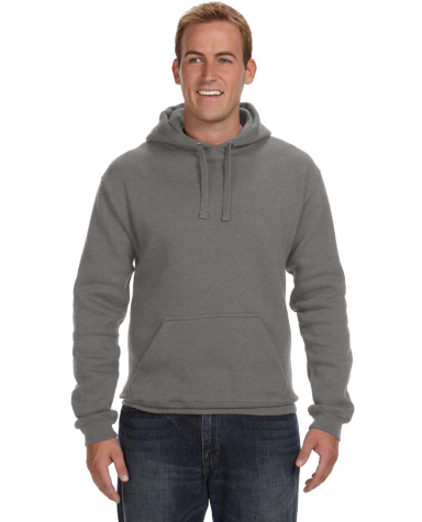 J America 8824 Adult Premium Fleece Pullover Hoode in Charcoal heather