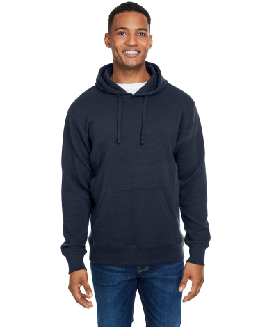 J America 8706 Ripple Fleece Pulllover Hooded Swea in Navy