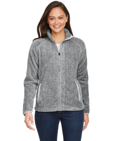 J America 8463 Ladies Boundary Shag Full Zip in Grey