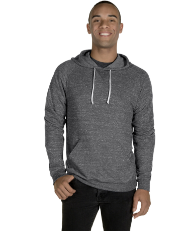 Jerzees 90M Adult Snow Heather Raglan Hooded Sweat in Charcoal