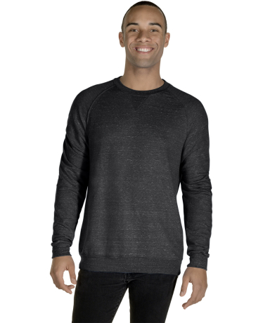 Jerzees 91M Adult Snow Heather French Terry Crewne in Black ink