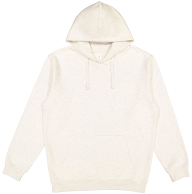LA T 201Z Adult Pullover Fleece Hoodie in Natural heather