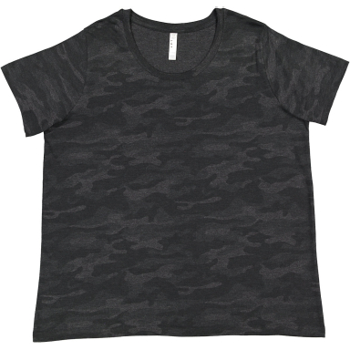 LA T 3816 Ladies' Curvy Fine Jersey T-Shirt in Storm camo