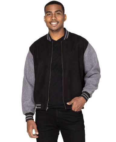 Threadfast Apparel 364J Unisex Legend Jacket in Black/ charcoal heather