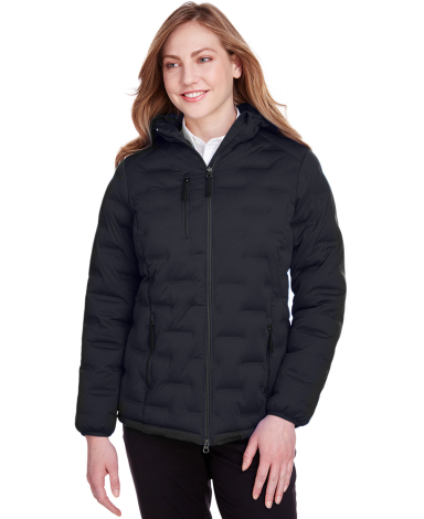 North End NE708W Ladies' Loft Puffer Jacket in Black/ carbon