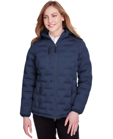 North End NE708W Ladies' Loft Puffer Jacket in Classic navy/ carbon