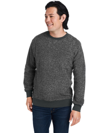 J America 8712 Unisex Aspen Fleece Crewneck Sweats in Charcoal speck