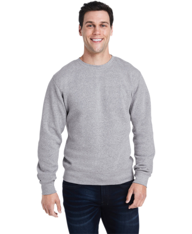 J America 8870 Adult Triblend Crewneck Sweatshirt in Grey triblend