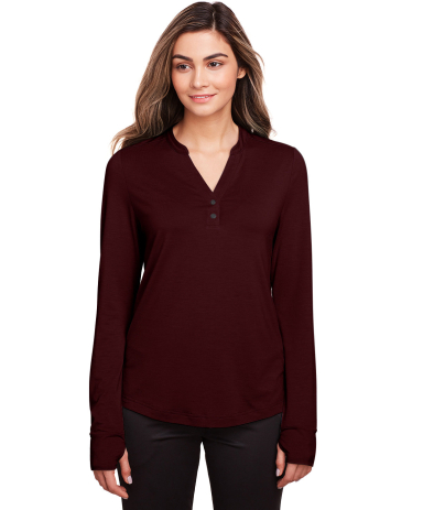 North End NE400W Ladies' Jaq Snap-Up Stretch Perfo in Burgundy