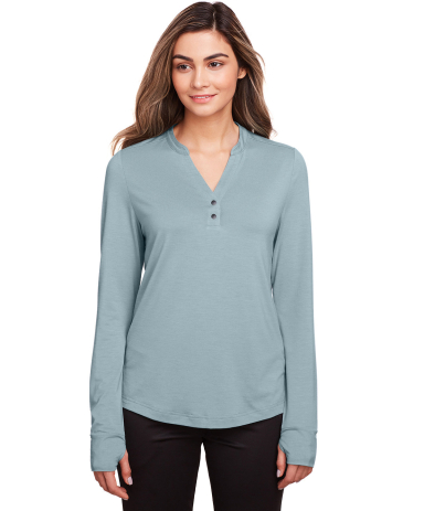 North End NE400W Ladies' Jaq Snap-Up Stretch Perfo in Opal blue