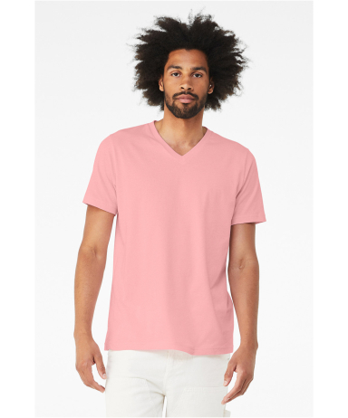 Bella + Canvas 3005 Unisex Jersey Short-Sleeve V-N in Pink