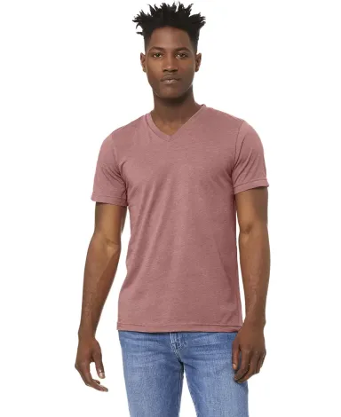Bella + Canvas BC3005CVC Unisex CVC Jersey V-Neck HEATHER MAUVE