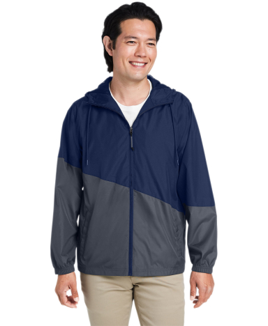 Core 365 CE710 Unisex Techno Lite Colorblock Windb in Classic navy heather/ carbon