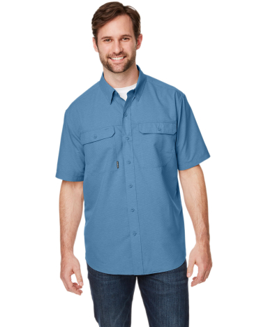 DRI DUCK 4445 Men's Crossroad Dobby Short-Sleeve W in Slate blue