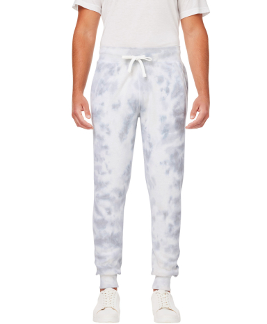 J America 8884 Adult Tie Dye Fleece Jogger in Grey tie dye