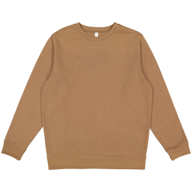 LA T 6925 Unisex Eleveated Fleece Sweatshirt in Coyote brown