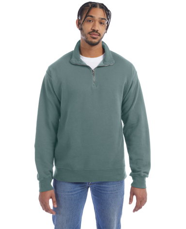 Hanes GDH425 Unisex Quarter-Zip Sweatshirt in Cypress green
