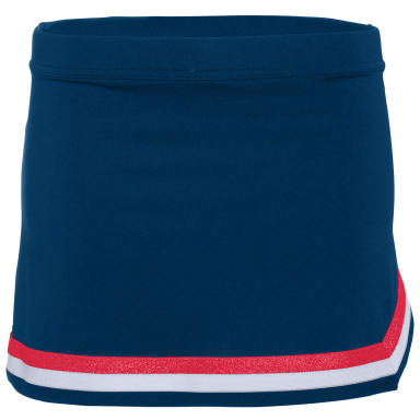 Augusta Sportswear 9146 Girls' Pike Skirt in Navy/ red/ white