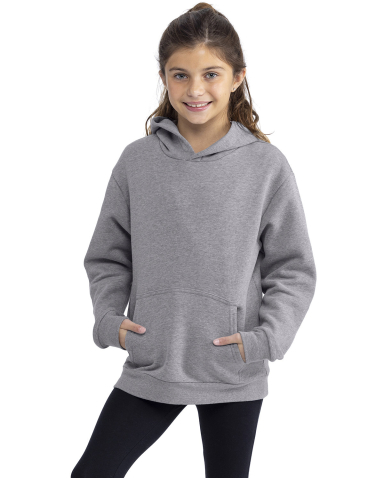 Next Level Apparel 9113 Youth Fleece Pullover Hood in Heather grey