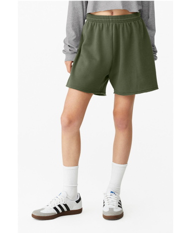 Bella + Canvas 3797 Ladies' Cutoff Sweat Short in Military green