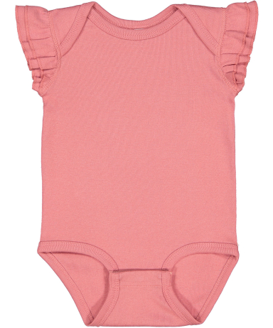 Rabbit Skins 4439 Infant Flutter Sleeve Bodysuit in Mauvelous